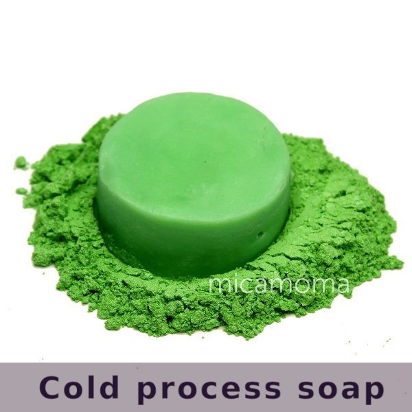 Apple Green mica powder in soap