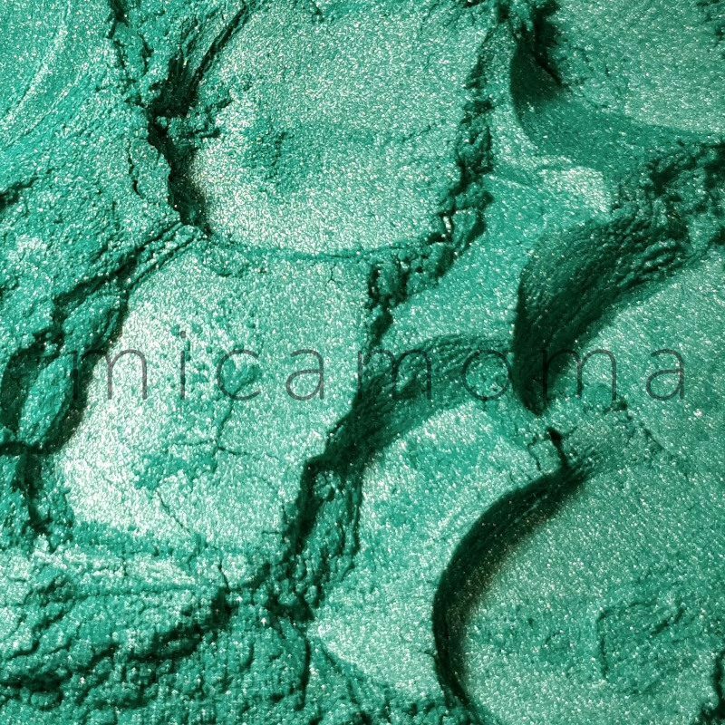 Iridescent Green Mica Powder in Soap