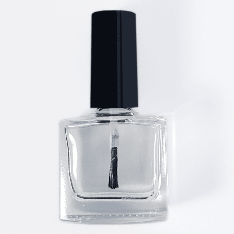 Flat Square Nail Polish Bottle (Black Cap)