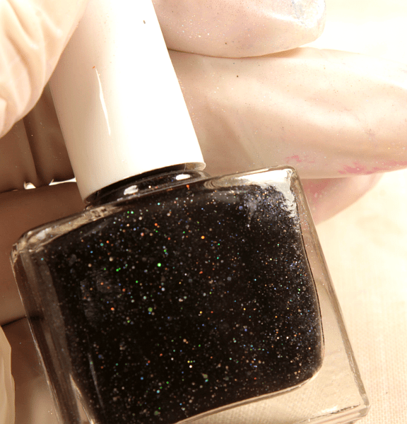 finished - How To Make Black Jelly Nail Polish With Silver Holographic Glitter