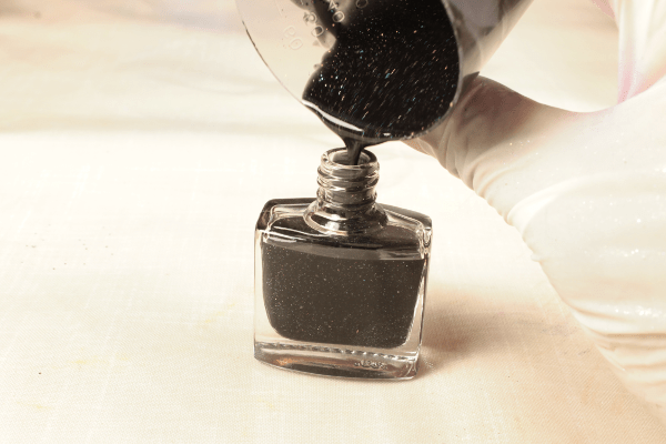 pour - How To Make Black Jelly Nail Polish With Silver Holographic Glitter