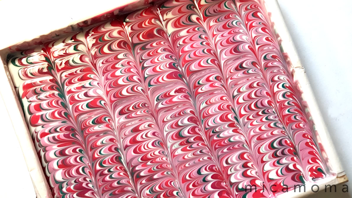 mint soap marble swirl17 - Minty Marble Swirl Tutorial - Cold Process Soap